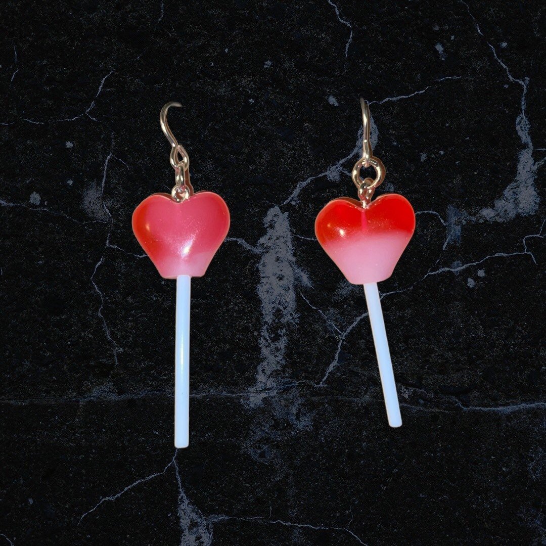 Lollipop heart earrings